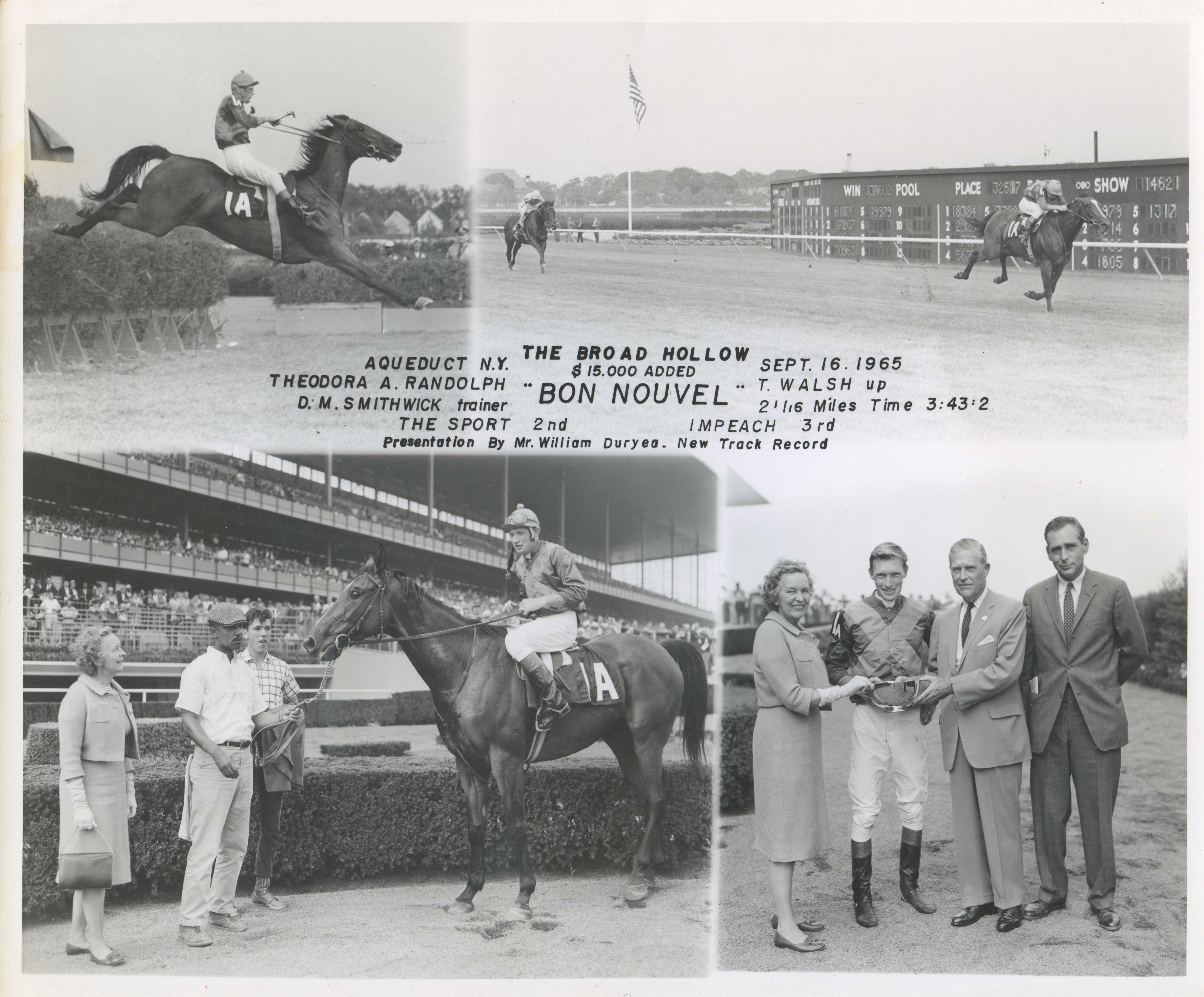 Win composite photograph for the 1965 Broad Hollow Steeplechase (NYRA/Museum Collection)
