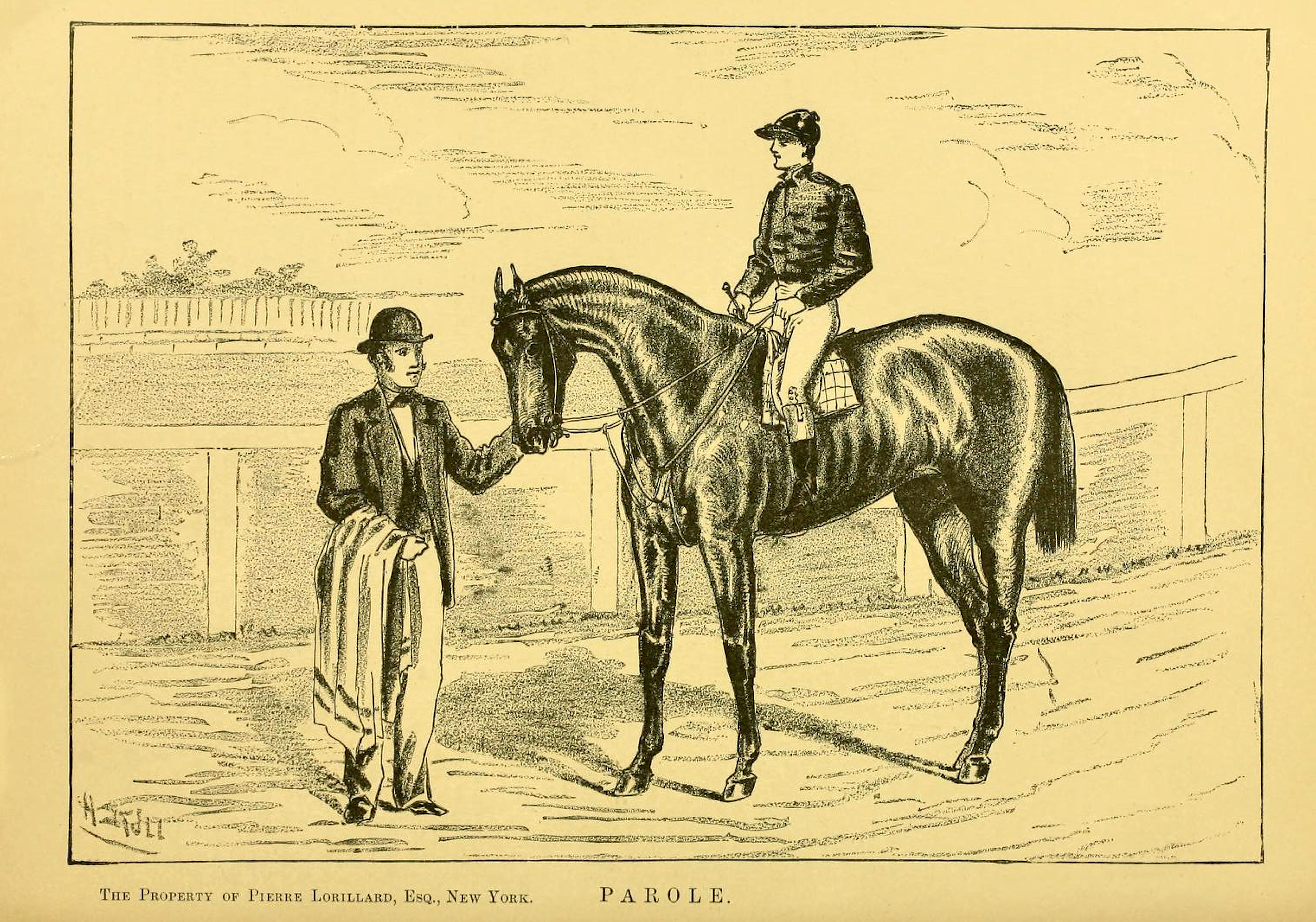 Illustration of Parole from "Famous American Racehorses," 1877 (Museum Collection)