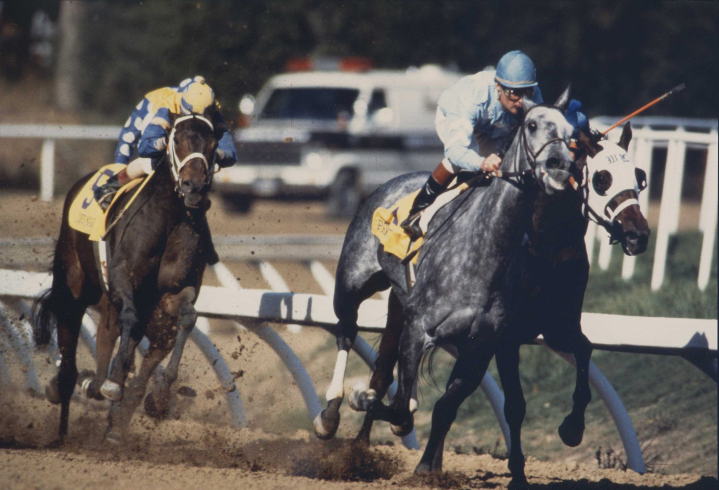 Princess Rooney (Eddie Delahoussaye up) on her way to win the 1984 Breeders' Cup Distaff, her final career race (Breeders' Cup Photo/Museum Collection)