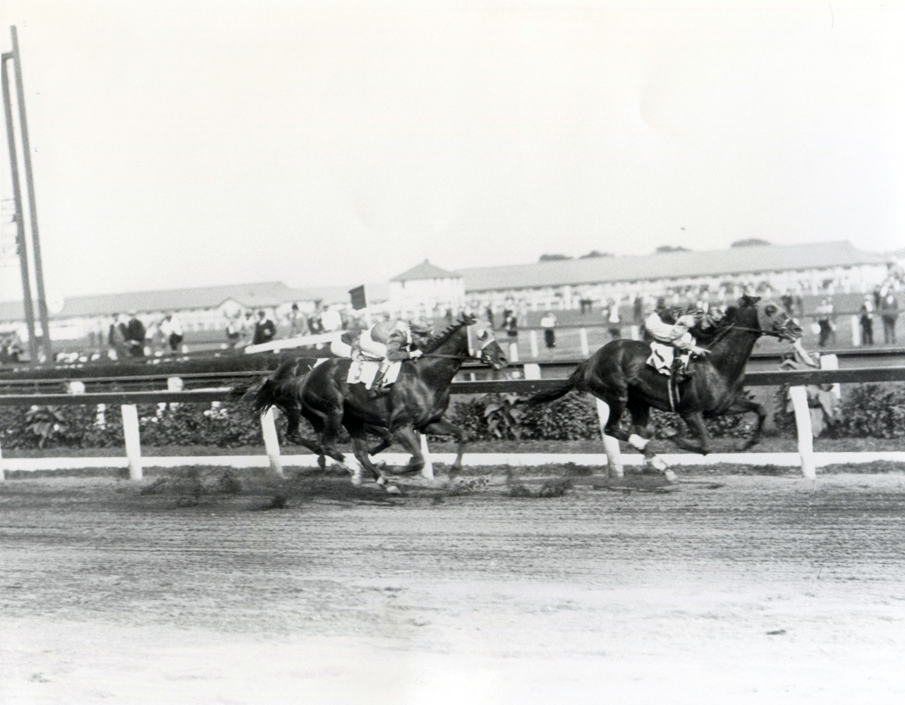 Sun Beau (Frank Coltiletti up) winning the 1929 Aqueduct Handicap at Aqueduct (Keeneland Library Cook Collection/Museum Collection)