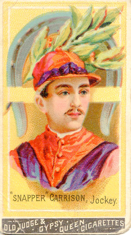 Cigarette card for "Snapper" Garrison, jockey (Museum Collection)