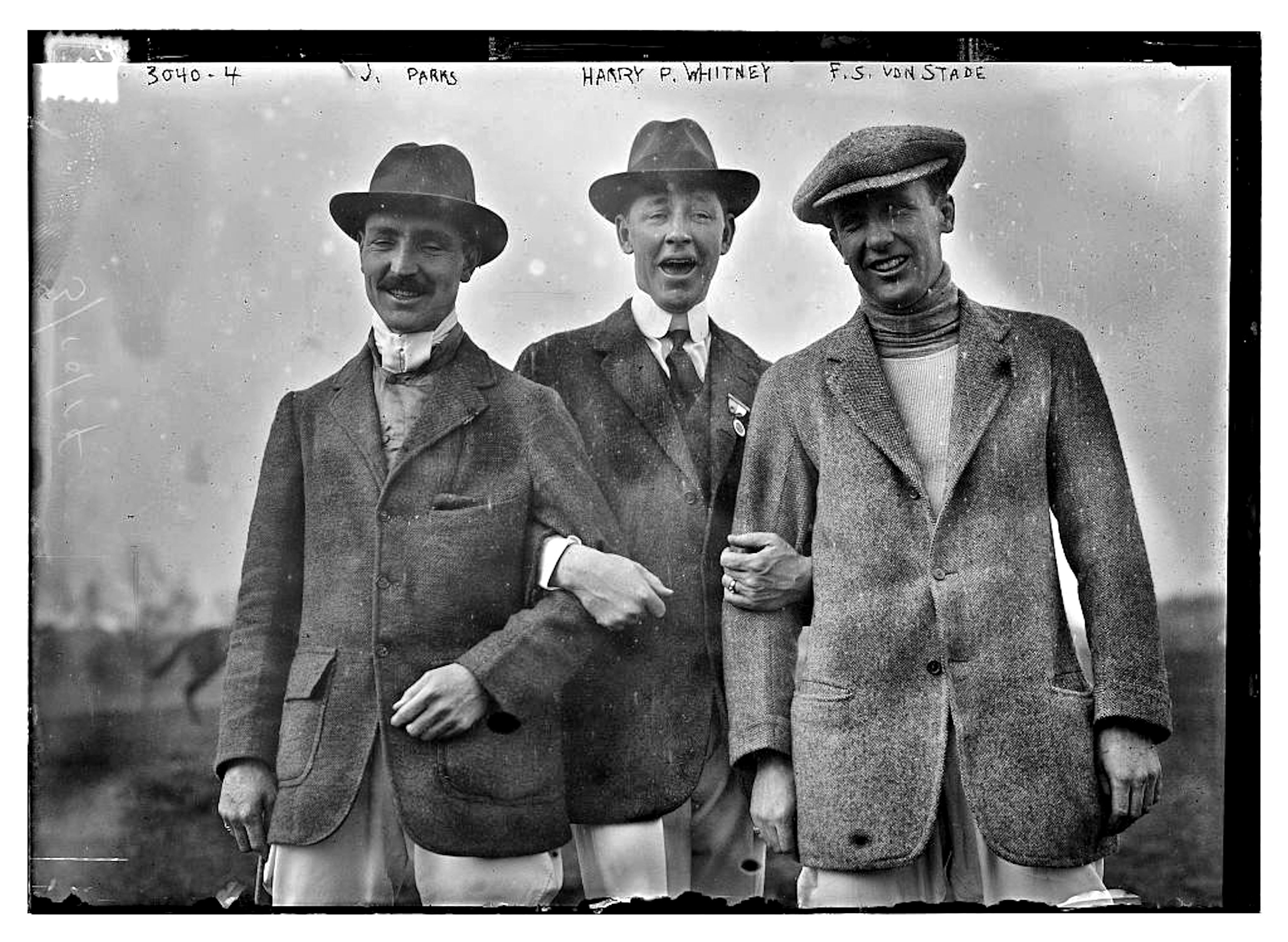 J. Parks, Harry Payne Whintey, and F. "Skiddy" von Stade, c. 1910 (Library of Congress, Prints & Photographs Division, [LC-DIG-ggbain-15888])
