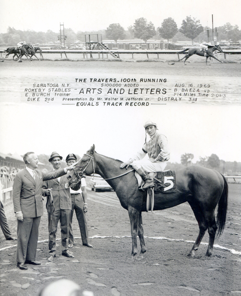 Win composite photograph for the 1969 Travers Stakes at Saratoga (won by Paul Mellon's Arts and Letters) (NYRA/Museum Collection)